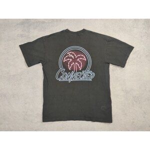 Connected Shirt Adult Mens Large Black Embroidered Spell Out Logo Short Sleeve